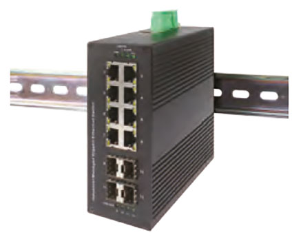 Jetway JDL108GP-4F-M (DIN Rail managed LAN Switch, 8x 1000MBit, 4x SFP, 45-60VDC, POE, Wide temperature range -40 to 75�C)
